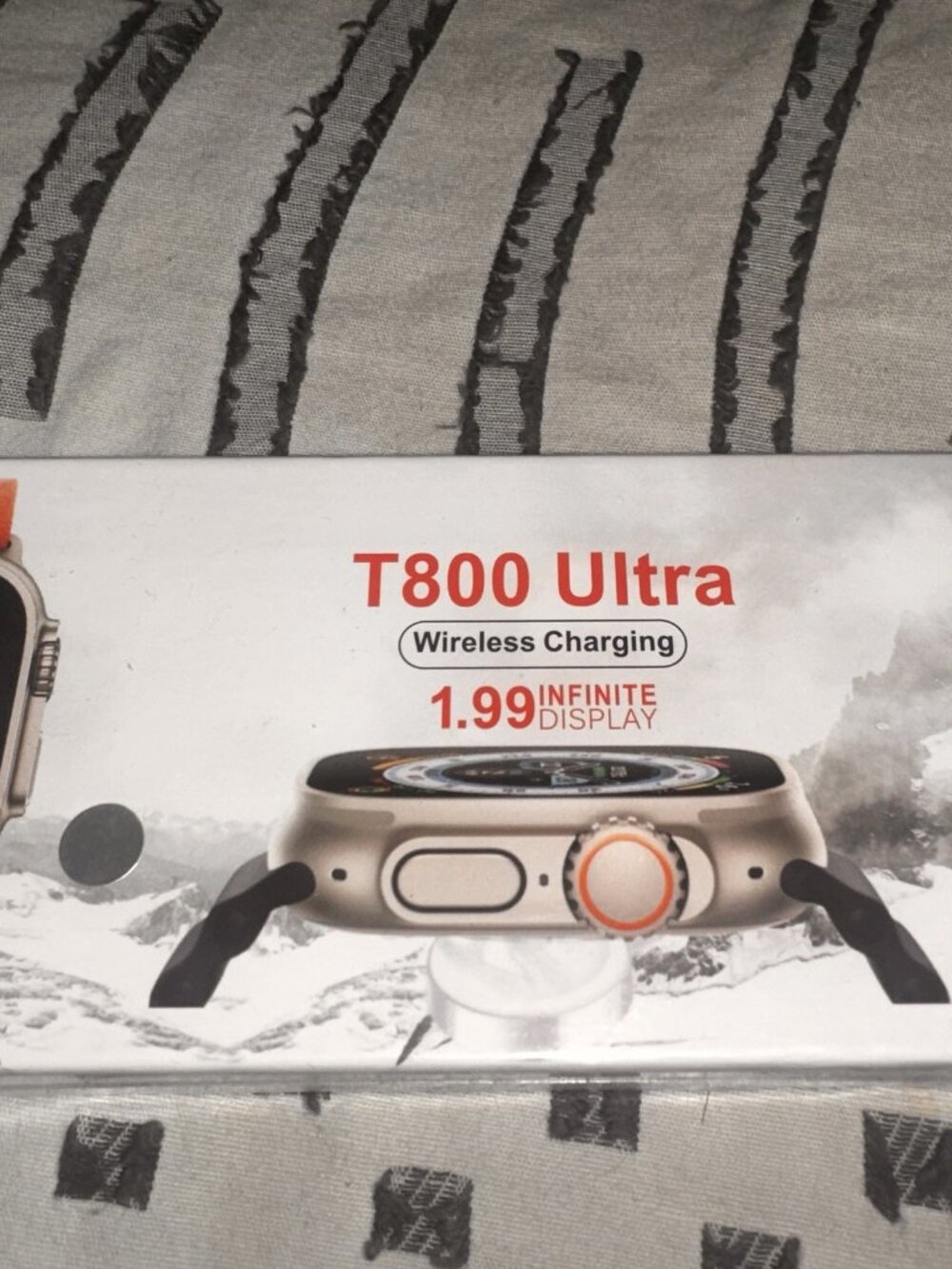 T800 Ultra Smartwatch 49mm Gray 1.99" Wireless Charging iOS Android Sealed